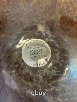 Large Murano Style Hand Blown Glass Pedestal Centerpiece 17 D X 17 W X 8H