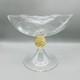 Large Nason Moretti Murano Glass Compote Bowl Gold In Clear Gold Hand Blown