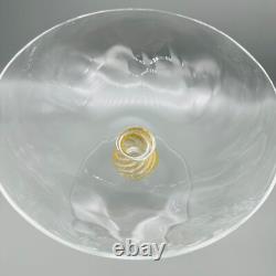 Large Nason Moretti Murano Glass Compote Bowl Gold In Clear Gold Hand Blown
