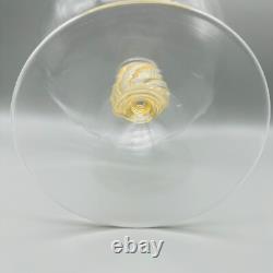 Large Nason Moretti Murano Glass Compote Bowl Gold In Clear Gold Hand Blown