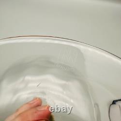 Large Nason Moretti Murano Glass Compote Bowl Gold In Clear Gold Hand Blown