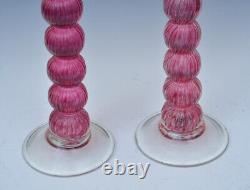 Large Pair of Murano Venetian Hand Blown Candlesticks, 15 high impressive