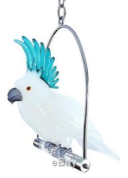Large Pino Signoretto Signed Murano Hanging Art Glass Cockatoo Sculpture Italy