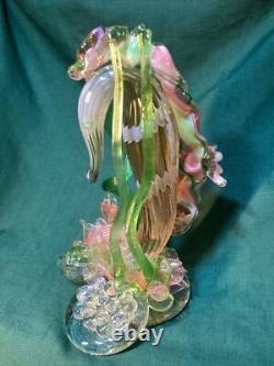 Large SEAHORSE AMONG SEAWEED Oggetti Murano Blown GLASS Amazing