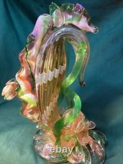 Large SEAHORSE AMONG SEAWEED Oggetti Murano Blown GLASS Amazing