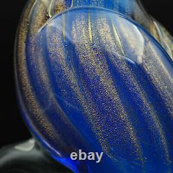Large VTG Murano Art Glass Blue Bird Figurine Sculpture 11 1/4 Tall