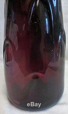 Large Vintage 21 Murano Art Glass Red Freeform Floor Vase