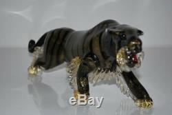 Large Vintage Barbini Murano Glass Tiger 12 inches Long