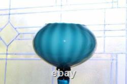 Large Vintage Empoli Glass Blue Balloon Vase Murano