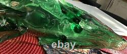 Large Vintage Hand Blown Art Murano Glass Sawfish Green Exquisite & Rare