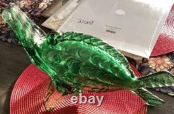 Large Vintage Hand Blown Art Murano Glass Sawfish Green Exquisite & Rare