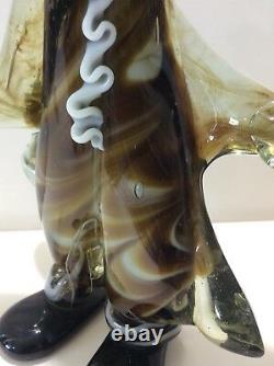 Large Vintage MURANO Multicolor Blown Glass Clown Italy Venetian 13 inches