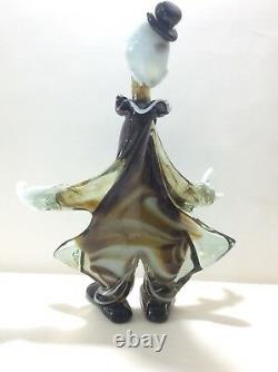 Large Vintage MURANO Multicolor Blown Glass Clown Italy Venetian 13 inches