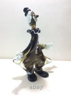 Large Vintage MURANO Multicolor Blown Glass Clown Italy Venetian 13 inches