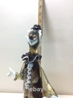 Large Vintage MURANO Multicolor Blown Glass Clown Italy Venetian 13 inches