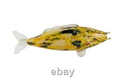 Large Vintage Murano Art Glass Exotic Fish Sculpture Hand Blown Italy 17in