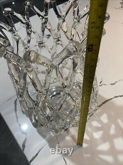 Large Vintage Murano Hand Blown Art Glass Sculpture Clear Web Decorative Decor