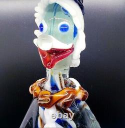 Large Vintage Murano Multicolor Blown Glass Candy Cane Clown Italy Venetian 13