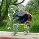 Large Vtg Hand Blown Murano Italy Art Glass Elephant Sommerso Sculpture Figurine