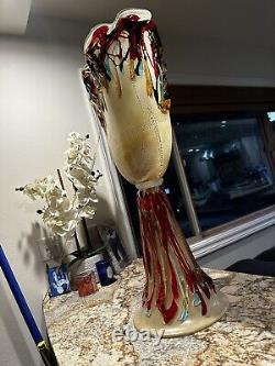 Large hand blown art Murano glass vase Picasso head