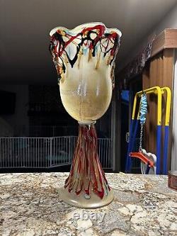Large hand blown art Murano glass vase Picasso head