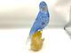 Large hand blown blue /gold Flecks? Marano glass 12 Bird/parrot