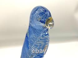 Large hand blown blue /gold Flecks? Marano glass 12 Bird/parrot