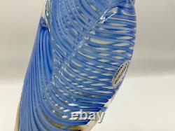 Large hand blown blue /gold Flecks? Marano glass 12 Bird/parrot