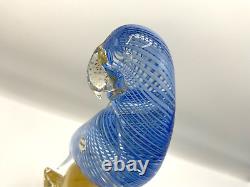 Large hand blown blue /gold Flecks? Marano glass 12 Bird/parrot