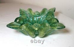 Large vintage hand blown Murano art glass cigarette cigar gold ashtray Italian