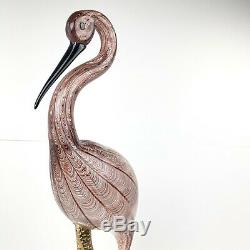 Licio Zanetti 25 3/4 Tall Murano Glass Bird Sculpture Italy Venini Era