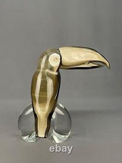 Licio Zanetti Hand Blown Murano Art Glass Toucan Sculpture 9.5