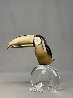 Licio Zanetti Hand Blown Murano Art Glass Toucan Sculpture 9.5