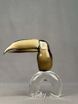 Licio Zanetti Hand Blown Murano Art Glass Toucan Sculpture 9.5