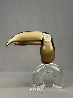 Licio Zanetti Hand Blown Murano Art Glass Toucan Sculpture 9.5