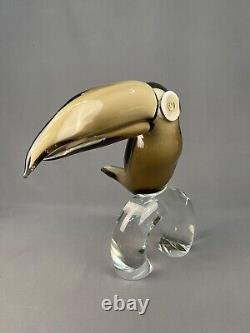 Licio Zanetti Hand Blown Murano Art Glass Toucan Sculpture 9.5