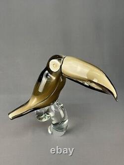 Licio Zanetti Hand Blown Murano Art Glass Toucan Sculpture 9.5