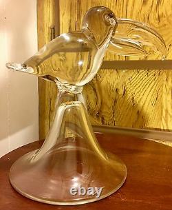 Licio Zanetti Hand Blown Murano Art Glass Toucan Sculpture 9.5 Signed