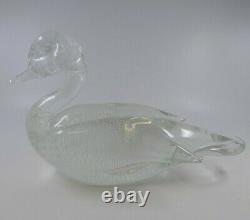 Licio Zanetti Murano Art Glass Bullicante Glass Duck Controlled Bubbles Signed