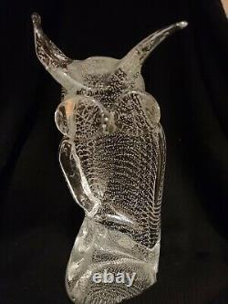Licio Zanetti Murano Glass Owl with Bubbles