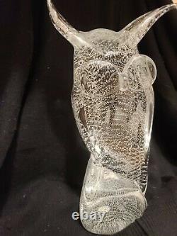 Licio Zanetti Murano Glass Owl with Bubbles