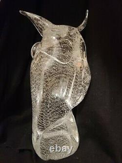 Licio Zanetti Murano Glass Owl with Bubbles