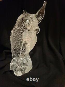 Licio Zanetti Murano Glass Owl with Bubbles