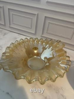 Linea Astuni Italian Hand Blown Murano Style Art Glass Bowl & Basket Set