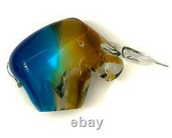 Lorraine Canada Art Glass Bull Italian Hand Blown Sculpture Figurine Taurus VTG