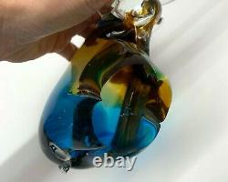 Lorraine Canada Art Glass Bull Italian Hand Blown Sculpture Figurine Taurus VTG