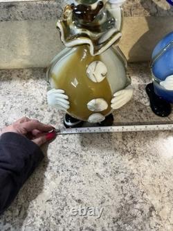 Lot Of 2 Vintage Murano hand blown Glass Clown Figurine Decorative Collectible