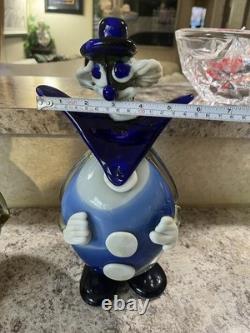 Lot Of 2 Vintage Murano hand blown Glass Clown Figurine Decorative Collectible