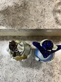 Lot Of 2 Vintage Murano hand blown Glass Clown Figurine Decorative Collectible