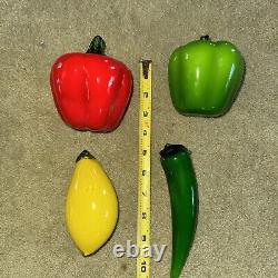 Lot Of 25 Vintage Hand-Blown Glass FRUITS, Vegetables Murano Style MCM FAB